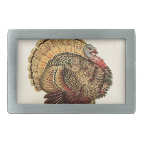 Antique Turkey illustration Thanksgiving Belt Buckle