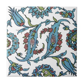 Antique Turkish Floral Composision Ceramic Tile by IslamicDesign at Zazzle