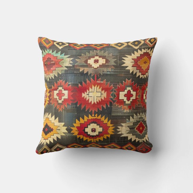 Antique Turkish Mersin Kilim Throw Pillow (Back)