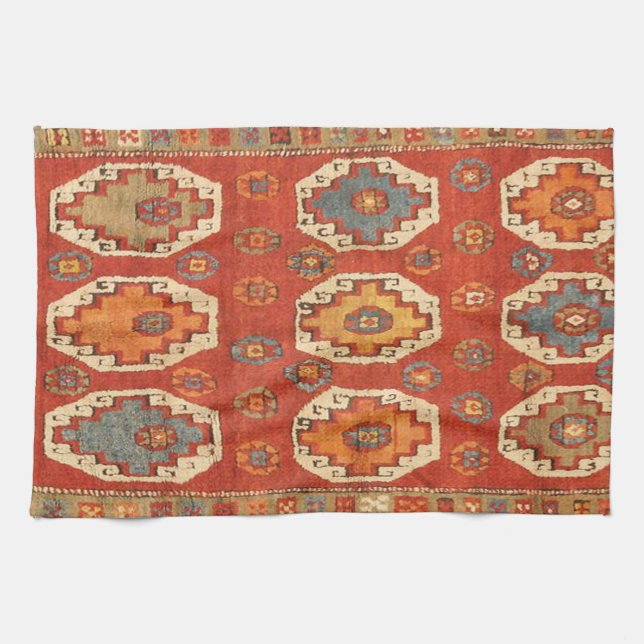 Antique Turkish Persian  Carpet Kitchen Towel (Horizontal)