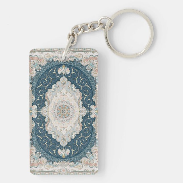 Antique Turkish Persian Carpet Rug Keychain (Back)