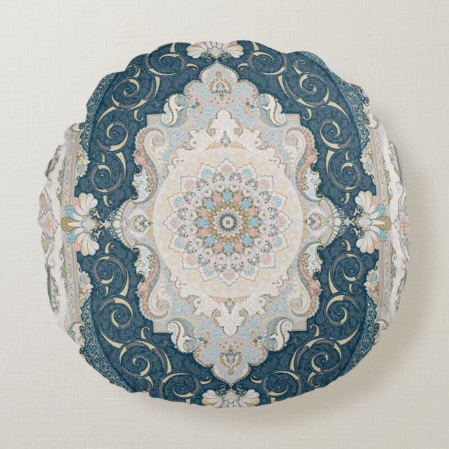 Antique Turkish Persian Carpet Rug Round Pillow (Front)