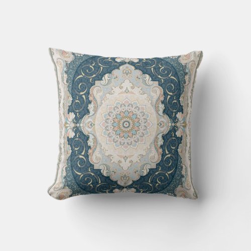 Antique Turkish Persian Carpet Rug Throw Pillow