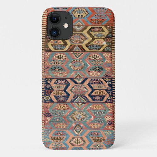 Antique Turkish Rug Carpet Kilim iPhone 11 Case