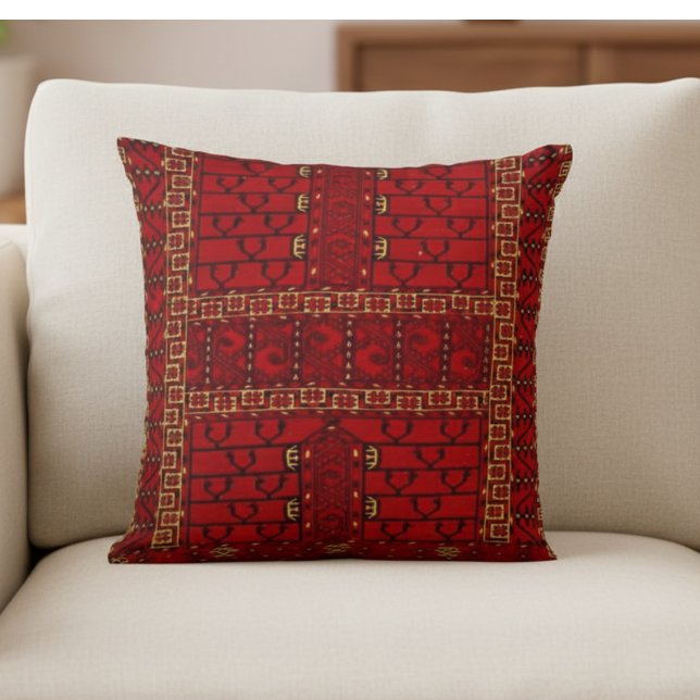 Antique Turkmen    design Throw Pillow (Creator Uploaded)