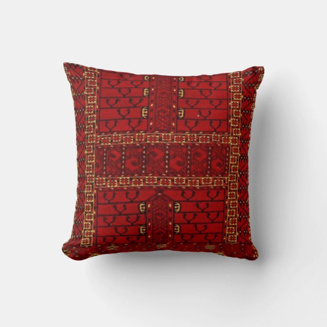 Antique Turkmen    design Throw Pillow (Front)
