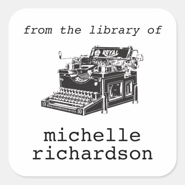 Antique typewriter bookplate (Front)