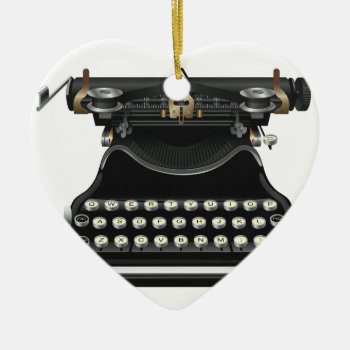 Antique Typewriter Ceramic Ornament by vectortoons at Zazzle