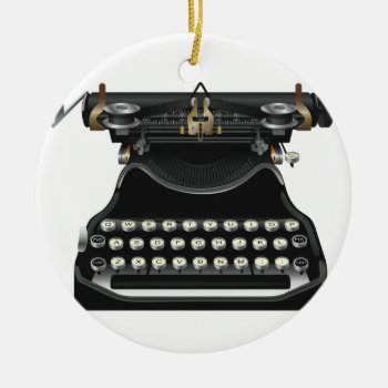 Antique Typewriter Ceramic Ornament by vectortoons at Zazzle