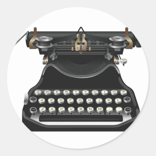 Antique Typewriter Classic Round Sticker