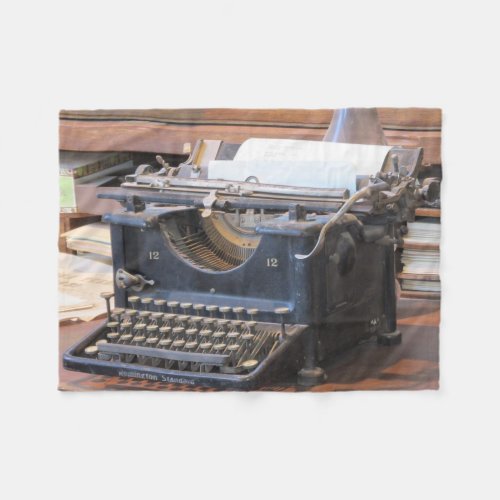 Antique Typewriter Fleece Blanket