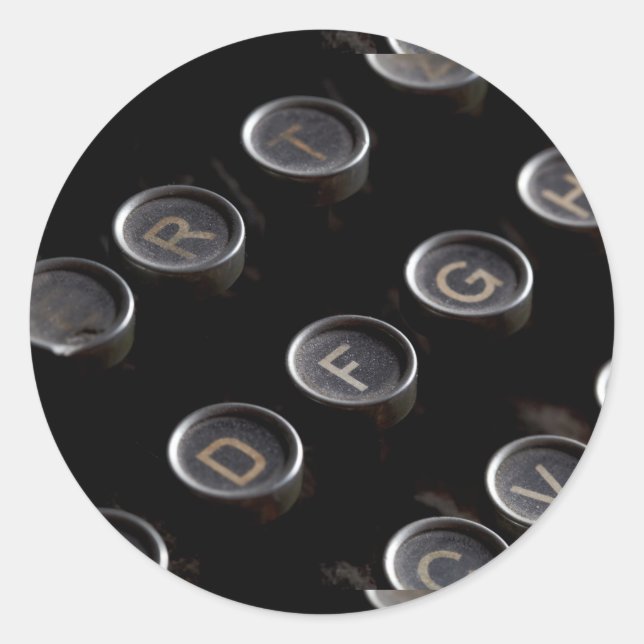 Antique Typewriter Keys Classic Round Sticker (Front)