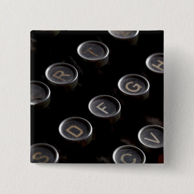 Antique Typewriter Keys Pinback Button (Front)