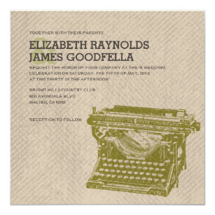 Typewriter Wedding Invitations Zazzle