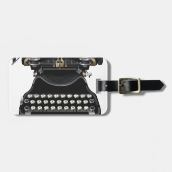 Antique Typewriter Luggage Tag by vectortoons at Zazzle
