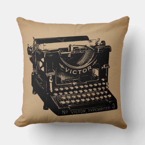 Antique Typewriter Old Fashioned Typewriter Throw Pillow