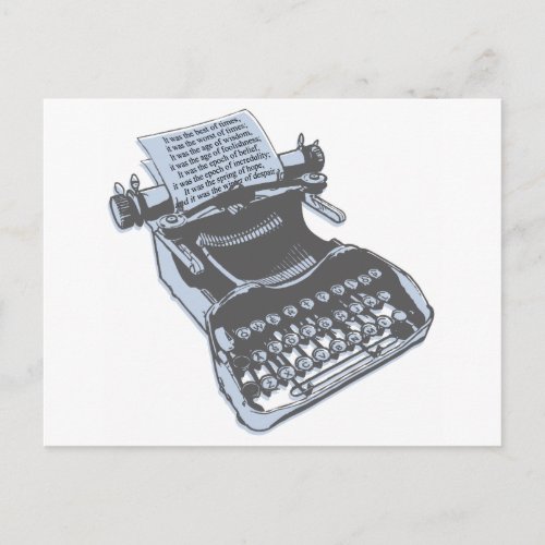 Antique typewriter postcard