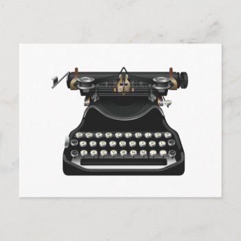 Antique Typewriter Postcard by vectortoons at Zazzle