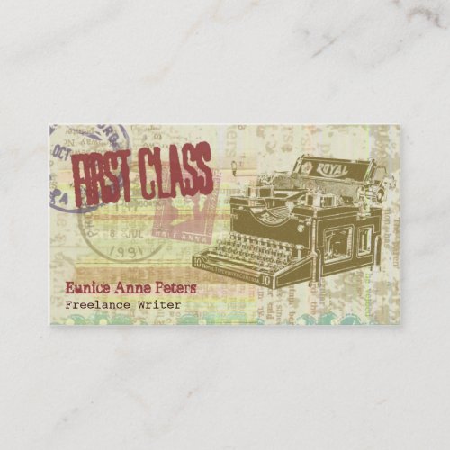 Vintage Typewriter (v2) Writer Profile Card Business Card