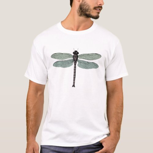 Antique Typographic Dragonfly Vintage Insect Art T_Shirt