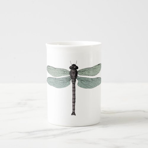 antique typographic vintage dragonfly bone china mug