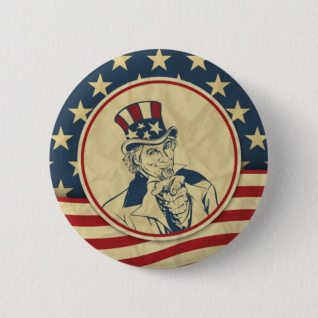 antique uncle sam pinback button (Front)