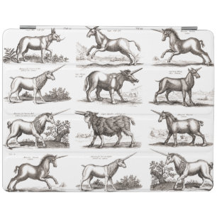 Antique Unicorn Engraving Vintage Zoology Specimen iPad Smart Cover