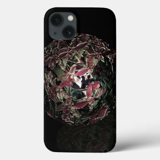 Antique unique pink orchid trinket ball iPhone 13 case