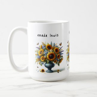 antique urn with flowers business name Mug