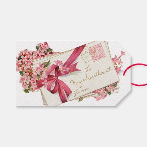 Antique Valentine Bouquet Gift Tags