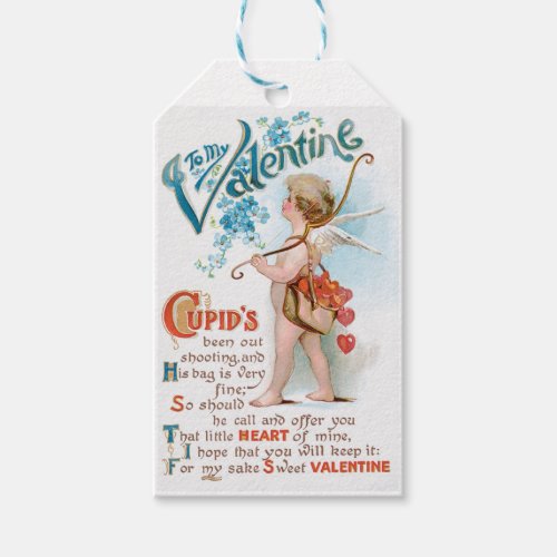 Antique Valentine Cupid Heart Gift Tags