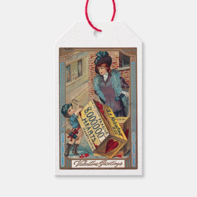 Antique Valentine Greetings Gift Tags (Front)