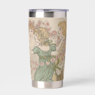 Antique Valentine's Card, Kate Greenway, ca. 1880 Insulated Tumbler