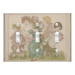 Antique Valentine's Card, Kate Greenway, ca. 1880 Light Switch Cover