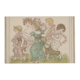 Antique Valentine's Card, Kate Greenway, ca. 1880 Placemat