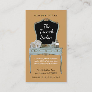 Antique Vanity Hair Makeup Salon Business Cards