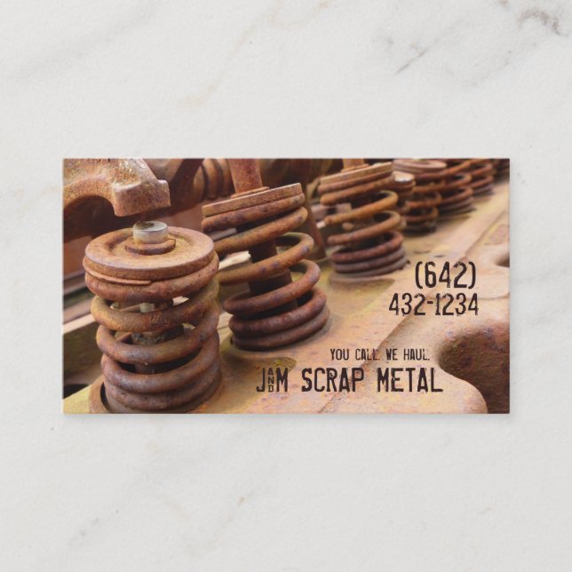 Antique Vehicle  Engine Scrap Metal Biz Business Card (Front)