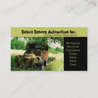 Antique Vehicle Old Truck Repair Shop Business Card
