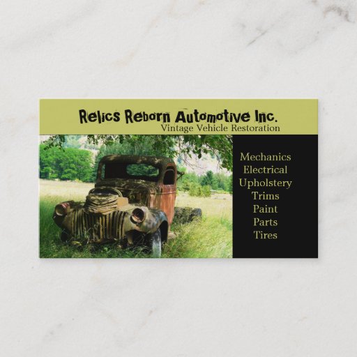 Customizable Antique Vehicle Old Truck Repair Shop Business Card Templates