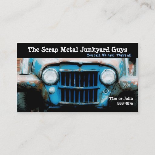 Customizable Antique Vehicle  Scrap Metal Biz Business Card Template