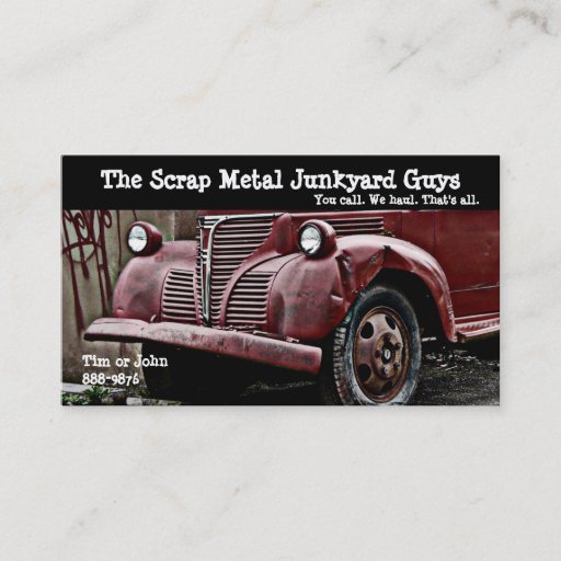 Customizable Antique Vehicle Scrap Metal Biz Business Card Templates