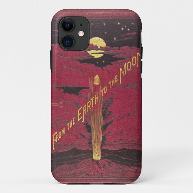 Antique Verne From The Earth To The Moon Book Case-Mate iPhone Case (Back)
