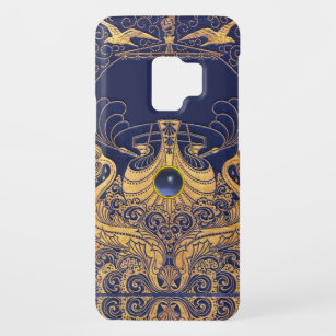 Antique Vessel,Dolphins,Gold,Nautical ,Navy Blue Case-Mate Samsung Galaxy S9 Case