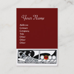 ANTIQUE VESSEL Sea Travel ,Ruby Red Black White Business Card