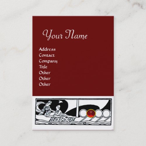 ANTIQUE VESSEL Sea Travel Ruby Red Black White Business Card