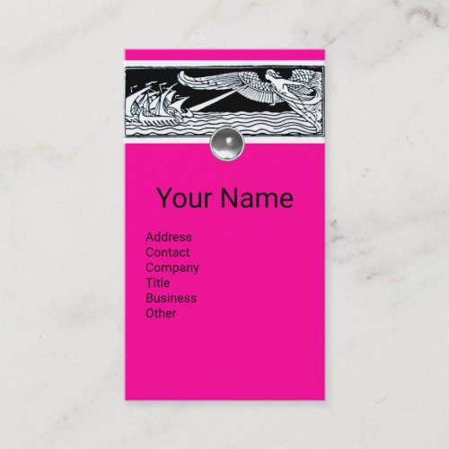 ANTIQUE VESSELSSea TravelWindPink Black White Business Card