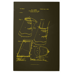 Antique Veterinary Patent Blueprint Metal Print