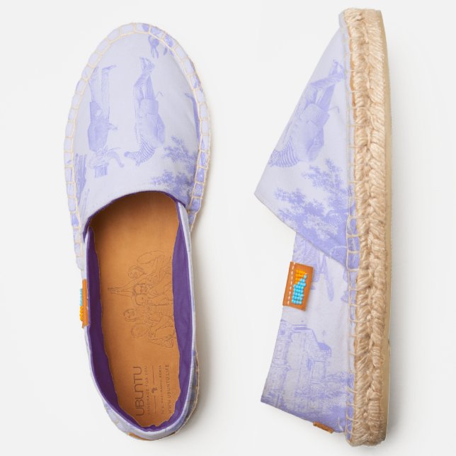 antique victorian animal pastel purple lilac toile espadrilles (Side)