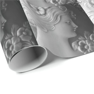 Antique victorian Cameo silhouette Wrapping Paper