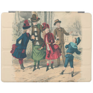 Antique Victorian Children Play Ball 1880 Winter iPad Smart Cover